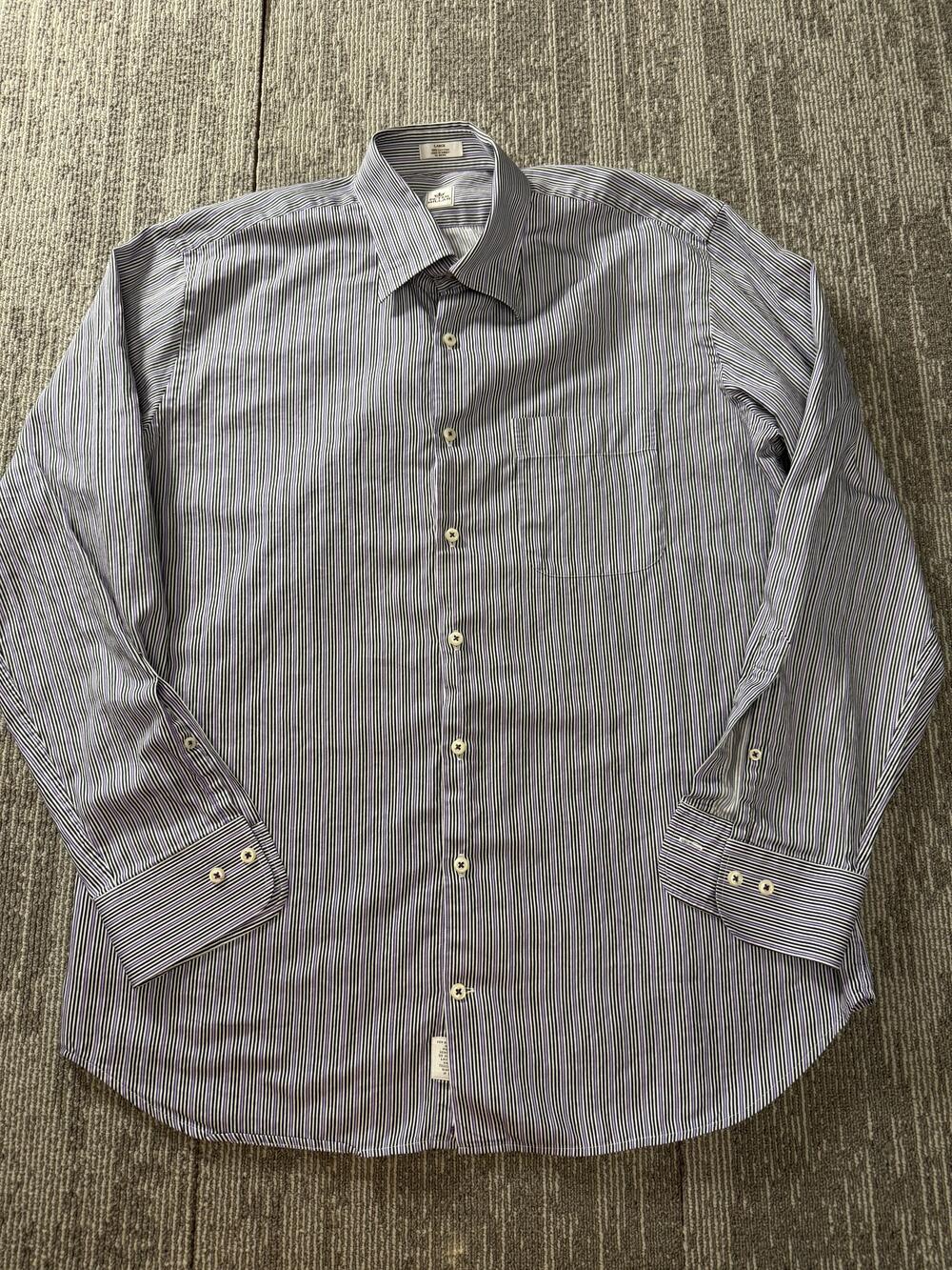 Peter Millar Dress Shirt Mens Large Striped Long Sleeve Point Collar Button Up